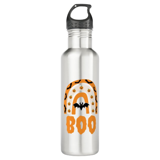 Halloween Boo Edelstahlflasche (Vorderseite)