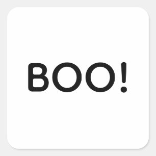 Halloween BOO! Einfache Typografie-Leckerei Quadratischer Aufkleber