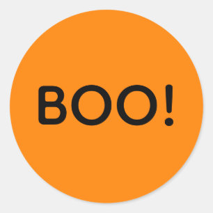 Halloween BOO! Einfache Typografie-Leckerei Runder Aufkleber