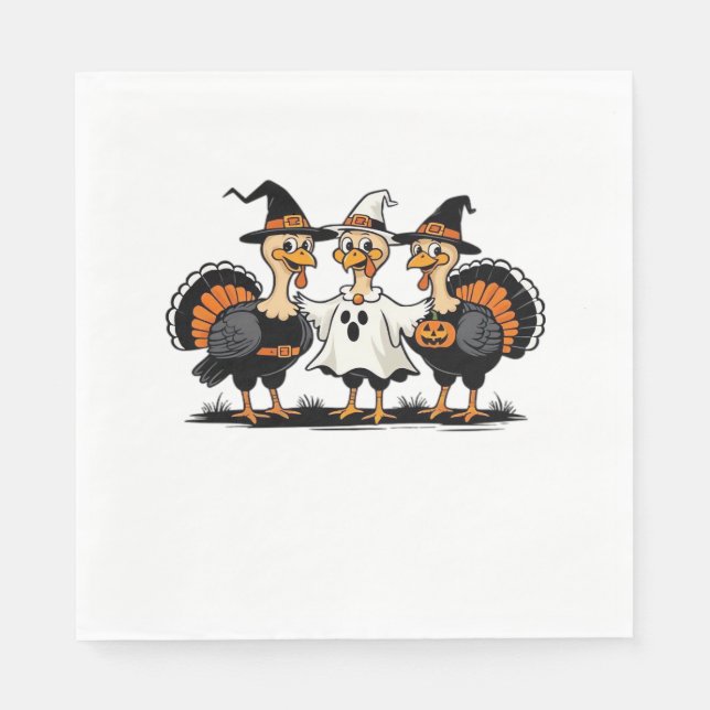 Halloween Boo, Erntedank Türkei, Spooky Serviette (Vorderseite)