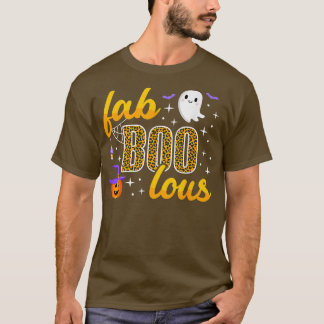 Halloween Boo Faboolous Leopard Pumpkin Hexenhut T-Shirt