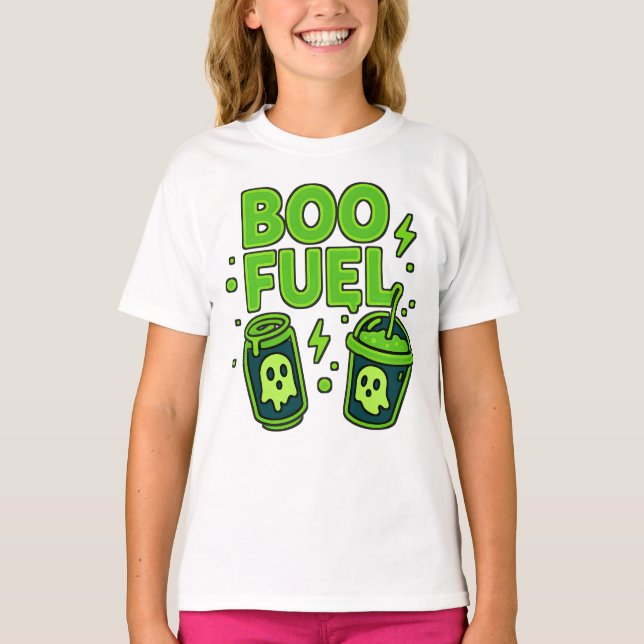 Halloween Boo Fuel Bekleidung spukhafte Outfit Uni T-Shirt (Vorderseite)