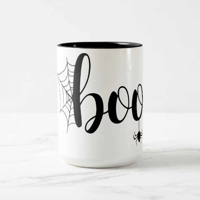 Halloween Boo Funny Halloween Zweifarbige Tasse (Mittel)