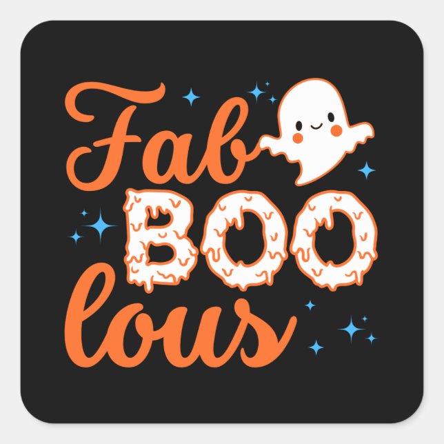 Halloween Boo Funny Quadratischer Aufkleber (Vorderseite)