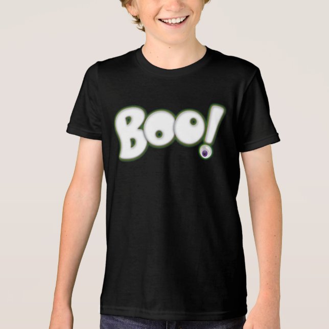 Halloween 'Boo' GespensterT - Shirt mit Blutzauge (Vorderseite)