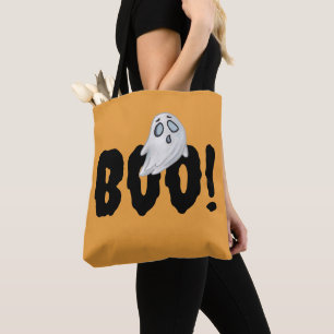 Halloween Boo Ghost Bag, Orange Themed Spooky