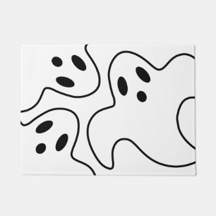 Halloween Boo Ghost Black und White Fußmatte