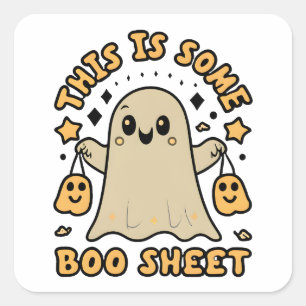 Halloween Boo Ghost-Kostüm Das ist ein Boo-Blatt Quadratischer Aufkleber
