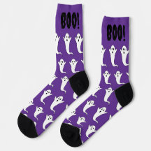 Halloween Boo! Ghost Lila Schwarz-weiß Socken