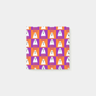 Halloween Boo Ghost Lila und Orange Squares Post-it Klebezettel