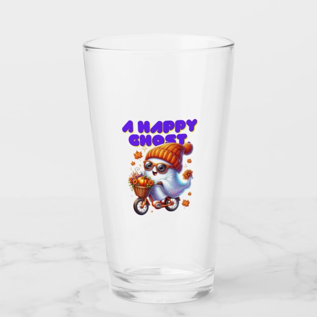 Halloween Boo Ghost Milk Tee Glass Cup Glas (Vorderseite)