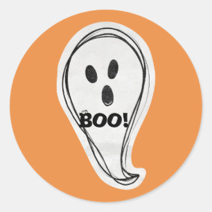 Halloween Boo Ghost Runder Aufkleber
