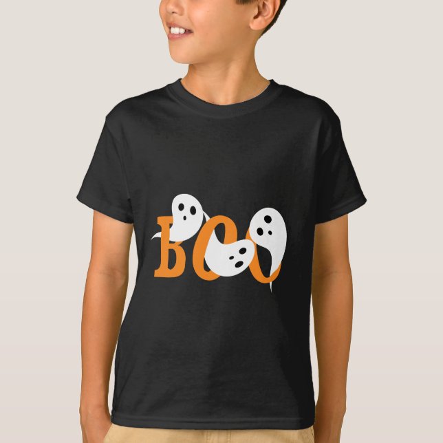 Halloween Boo Ghosts Black T - Shirt (Vorderseite)