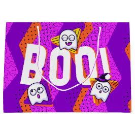Halloween BOO Ghosts Purple Party Bag Große Geschenktüte