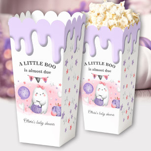 Halloween Boo Girl Babydusche Pink Lila Popcorn Geschenkschachtel