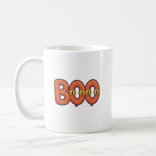 Halloween Boo Gruselige Buchstaben mit leuchtenden Kaffeetasse