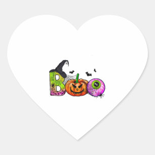 HALLOWEEN BOO Herz-Aufkleber