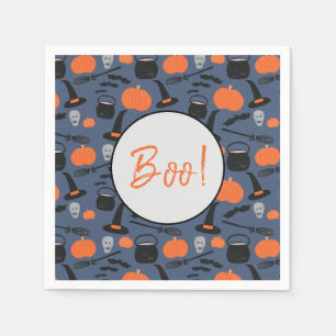 Halloween Boo Hexch Pumpkin Bat Broomstick Serviette