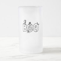 Halloween Boo mit Hexen Hat Black Cat Spider