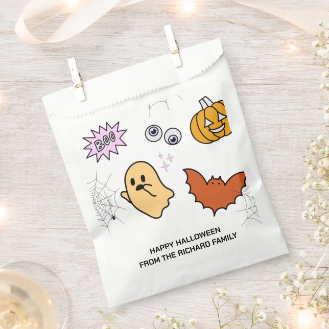Halloween Boo | Modernes, stilvolles Candy Geschenktütchen (Ausgeschnitten)