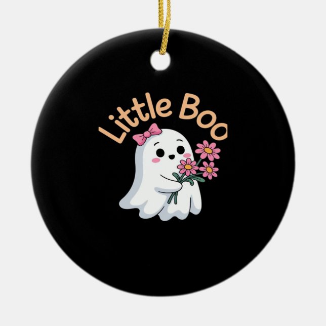 Halloween Boo Niedlich Family Keramik Ornament (Vorne)