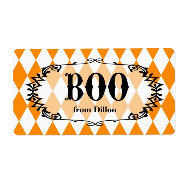 Halloween Boo Personalisiert Leckerei Bag Label (Vorne)