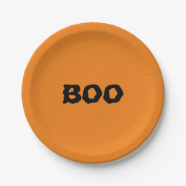 Halloween Boo schwarz & orange lecker Pappteller
