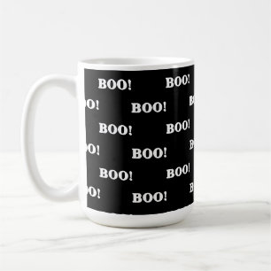 Halloween Boo Schwarz Weiß Kaffeetasse