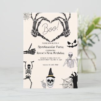 Halloween Boo Skeleton Geburtstag Einladung