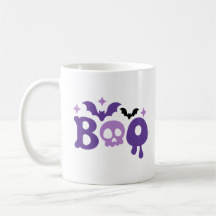 Halloween Boo Skull Bats Moderne Typografie Tri-Bl Kaffeetasse