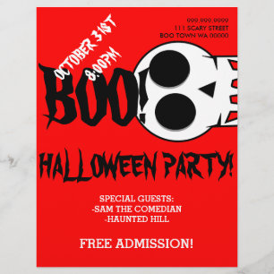 Halloween Boo Skull Party Ankündigung Flyer