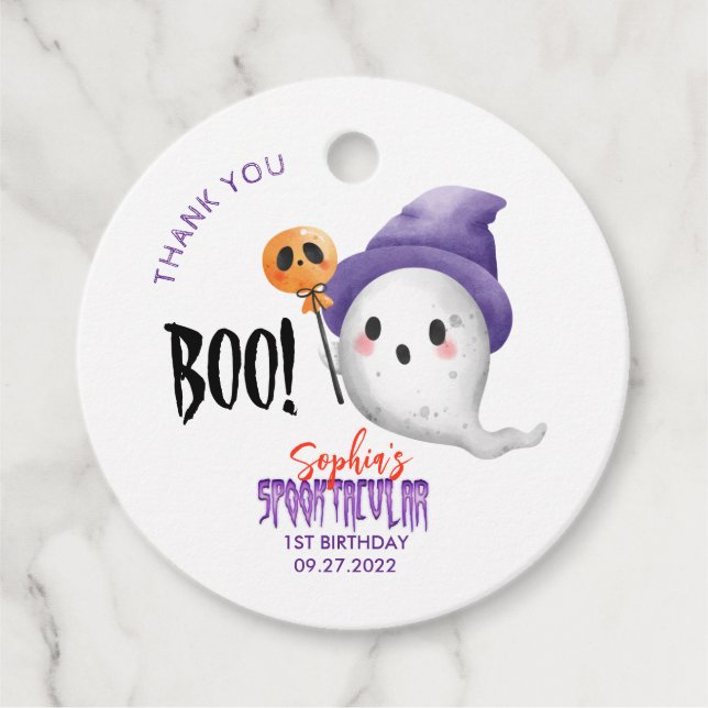 Halloween Boo Spooktacular Ghost Gefallen Geschenkanhänger (Vorderseite)