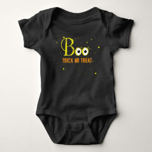 Halloween Boo Spooky Eyes Creepy Trick oder Trete Baby Strampler