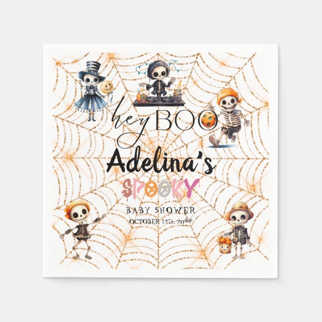 Halloween Boo Spooky Skeletons Kostümdusche Serviette (Vorderseite)
