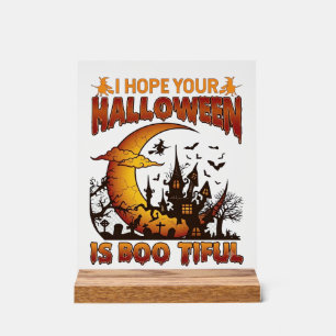 Halloween Boo Tiful Spukhaus Halbmond Ba Acrylschild