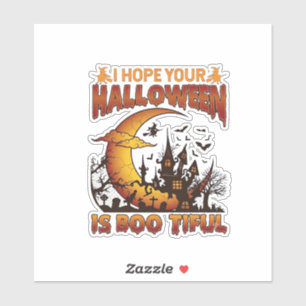 Halloween Boo Tiful Spukhaus Halbmond Ba Aufkleber