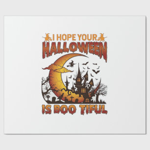 Halloween Boo Tiful Spukhaus Halbmond Ba Geschenkpapier