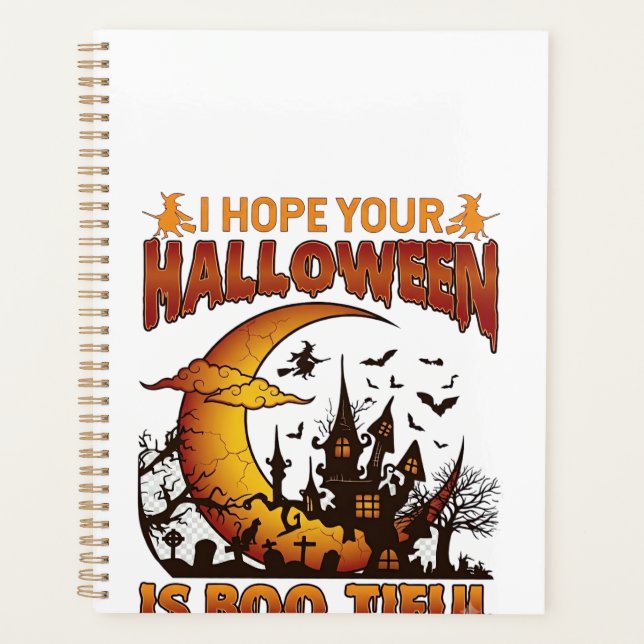 Halloween Boo Tiful Spukhaus Halbmond Ba Planer (Vorderseite)