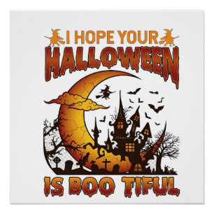 Halloween Boo Tiful Spukhaus Halbmond Ba Poster