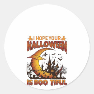 Halloween Boo Tiful Spukhaus Halbmond Ba Runder Aufkleber