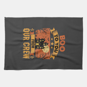 Halloween Boo To You Spukhaus-Crew-Design Geschirrtuch