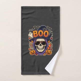 Halloween Boo Totenkopf Sonnenbrille Vektor Handtuch