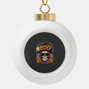Halloween Boo Totenkopf Sonnenbrille Vektor Keramik Kugel-Ornament