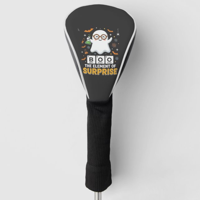 Halloween Boo Überraschungselement Geist Design_1 Golf Headcover (Vorderseite)