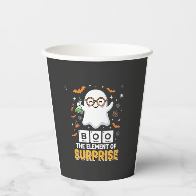 Halloween Boo Überraschungselement Geist Design_1 Pappbecher (Vorderseite)