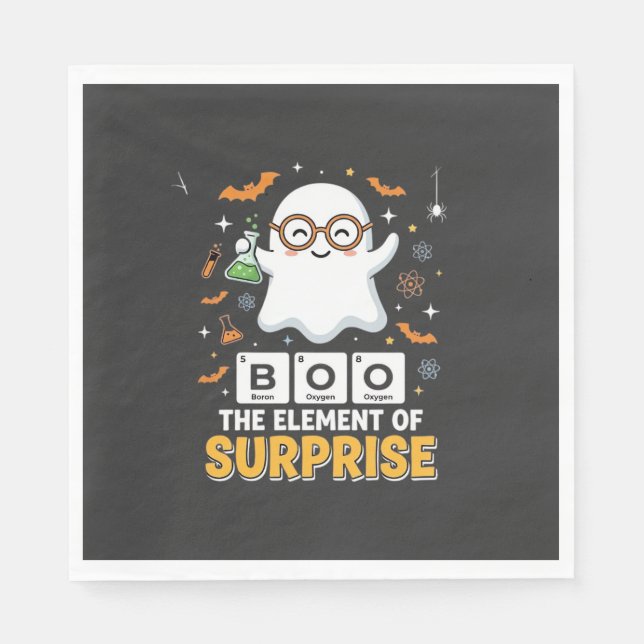 Halloween Boo Überraschungselement Geist Design_1 Serviette (Vorderseite)