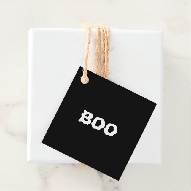 Halloween Boo und Schwarz-Weiß-Lakai leere Geschenkanhänger (Beispiel)