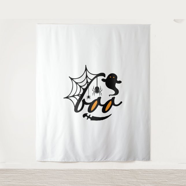 Halloween Boo Wandteppich (Vorderseite)