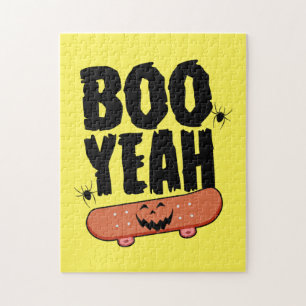 Halloween Boo Yeah Skateboard Birthday Puzzle