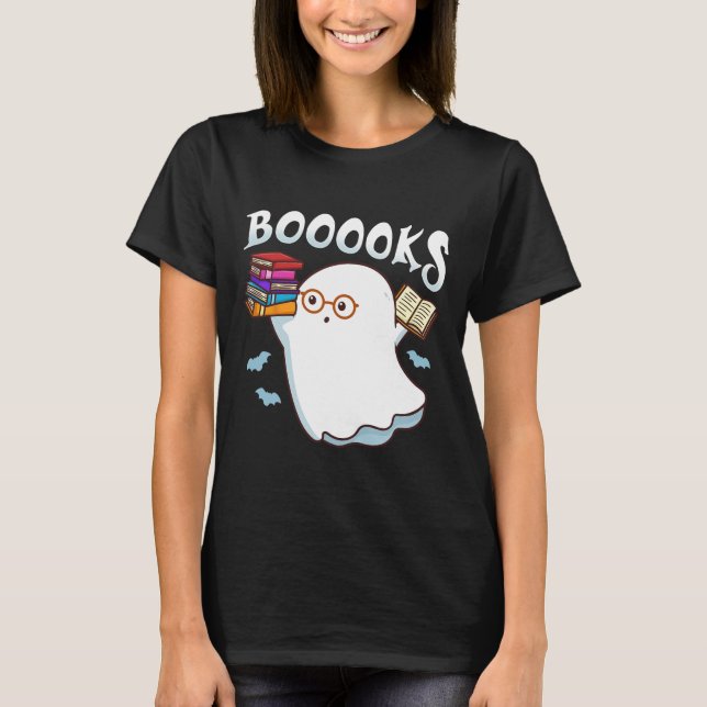 Halloween Books Librarian English Teacher Reader R T-Shirt (Vorderseite)